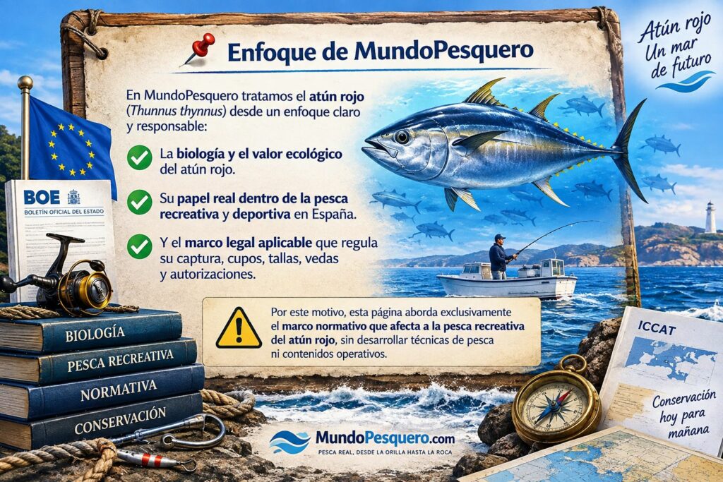 Atún rojo (Thunnus thynnus) con información sobre su biología, pesca recreativa y marco normativo en España