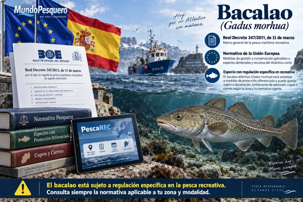 Bacalao atlántico (Gadus morhua) y normativa específica de pesca recreativa en Españ
