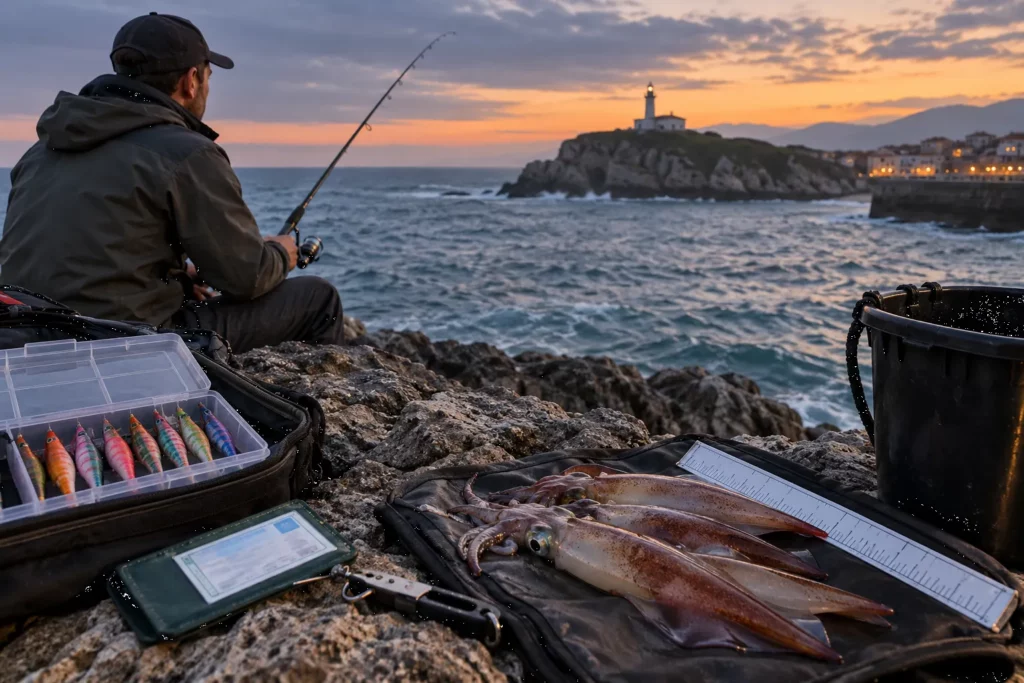 Cupos, licencia y normativa para pescar calamar en Cantabria