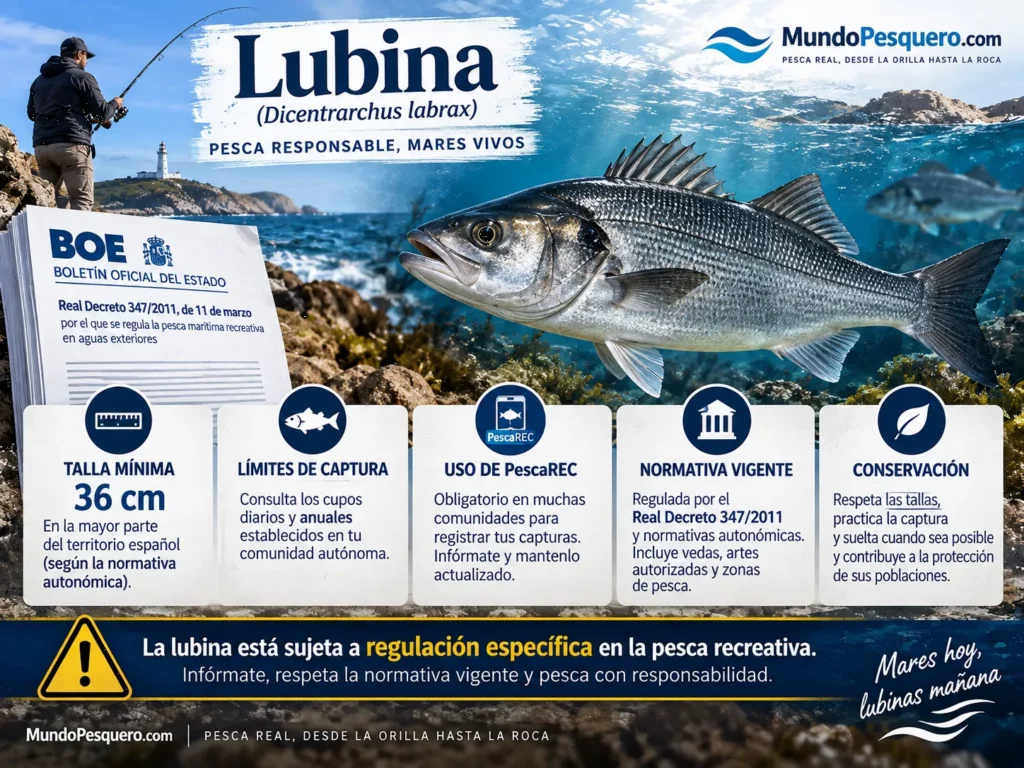 fuente normativa oficial de la lubina en pesca recreativa