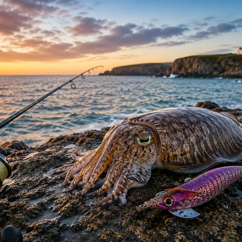 Pesca recreativa de sepia en la costa de Cantabria