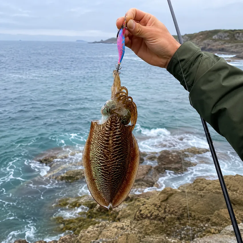 Pesca recreativa de sepia o choco en la costa de Galicia