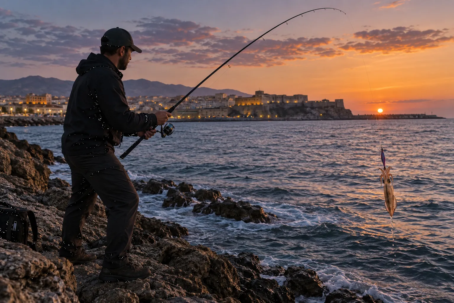 Pesca recreativa del calamar en Melilla