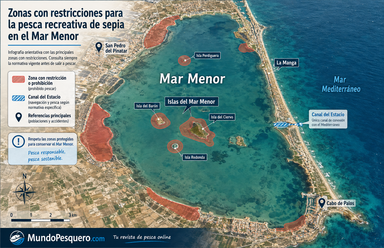 Normativa de pesca recreativa de sepia en Murcia