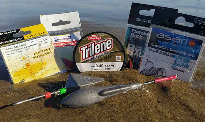 Anzuelos, hilos y plomos para dorada en surfcasting