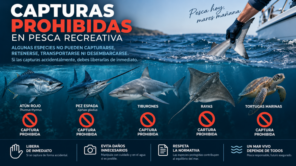 capturas prohibidas en pesca recreativa