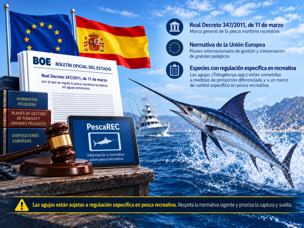 fuente normativa de la pesca recreativa de los peces agujas