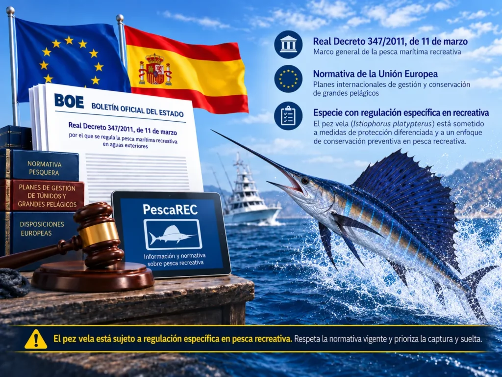 fuente normativa de la pesca recreativa del pez vela
