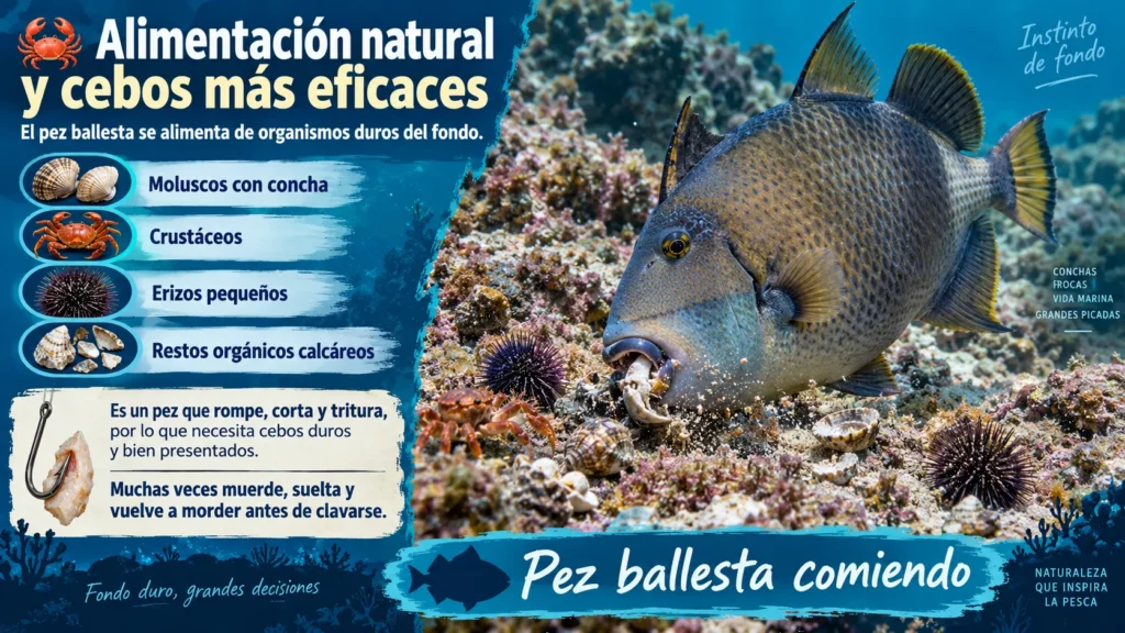 pez ballesta comiendo